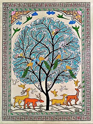 Pattachitra Tree Of Life |  Stone Colours On Handmade Canvas | By Sachikant Sahoo