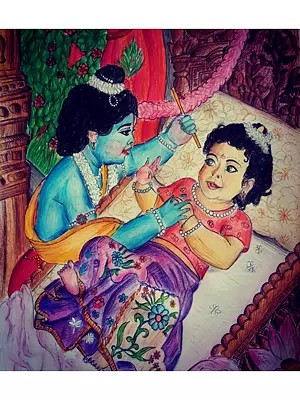 Radha's Birthday | Pencil Color On Paper | By Bhavani