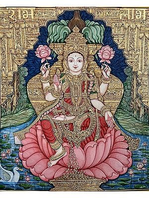 Lakshmi With Kalash | Watercolors  | With Frame | Shagun Sengar Shah