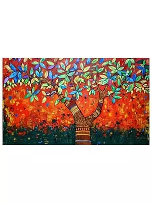 Beautiful Tree - Handpainted Art Painting | Acrylic On Canvas | By Arjun Das