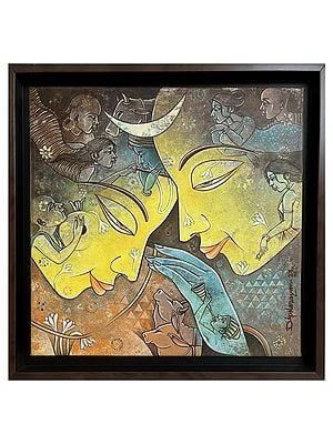 Couple - Theme Of God And Goddess | With Frame | Arcylic On Canvas | By Shagun Sengar Shaha