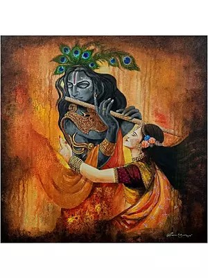 Krishna Deewani - Krishna Devotee | Acrylic On Stretched Canvas | By Survo P Basu