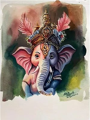 Abstract of Lord Ganesha | Poster Color on Paper | By Priyanka