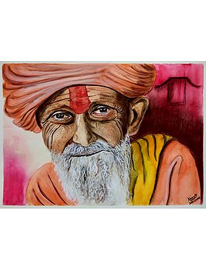 Ascetic - Saint Of God | Watercolor On Paper | By Shruti Tiwari