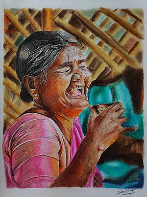 Laugh Till You Last Breath | Pencil Color On Paper | By Shruti Tiwari