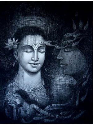 Antah Yatra - Knowledge Of Spirituality | Charcoal On Paper | By Suneel Kumar Singh
