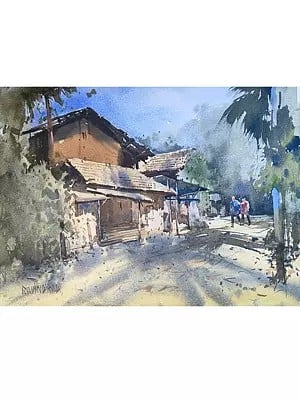 A Sweet Walk | Watercolor On Paper | By Ravindra Mahale