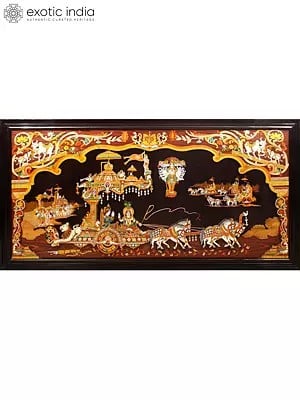 Lord Krishna Mysore Wooden Inlay