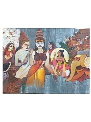 Divine View Of Goddess | Acrylic On Canvas | By Vinaya