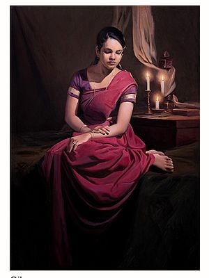 A Beautiful Quiet Lady | Oil On Canvas | By Mahesh Soundatte
