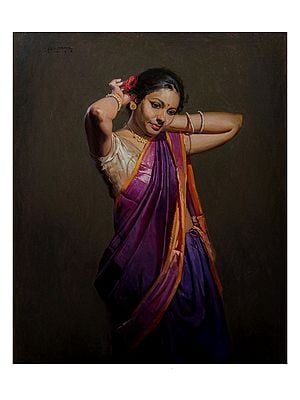 Beautiful Shringar Of Lady | Oil On Canvas | By Mahesh Soundatte