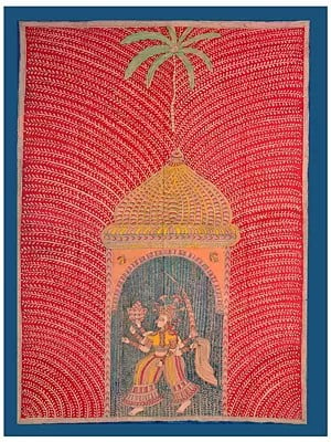 Goddess Brahmani - Mata Ni Pachedi | Natural Color On Cloth | By Dilip Chitara