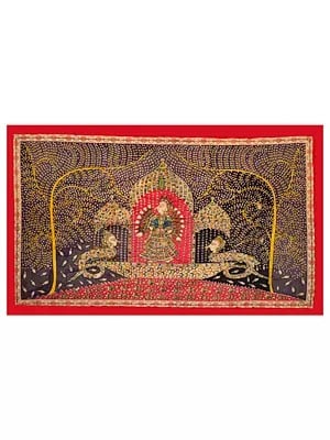 Divine Goddess Visat | Mata Ni Pachedi | Natural Color On Cloth | By Dilip Chitara