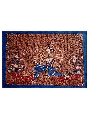 Goddess Visat As Warrior | Mata Ni Pachedi | Natural Color On Cloth | By Dilip Chitara