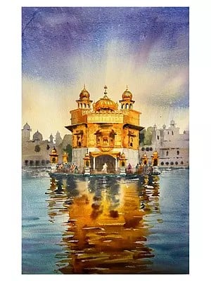 Golden Temple Back View | Watercolor On Arches Paper | By Kulwinder Singh