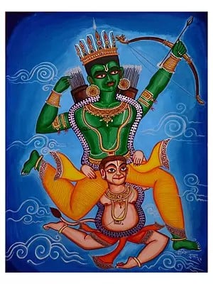 Lord Rama And Hanuman | Watercolor Gouache| By Soumick Das