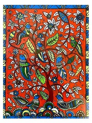 Tree Of Life With Birds | Acrylic On Acrylic Sheet | By Anshika Agrawal