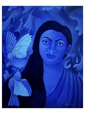 Beauty With Nature - A Lady | Oil On Canvas | By Anindita Dey