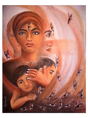 Lovable And Caring Mother | Mixed Media On Paper | By Anindita Dey