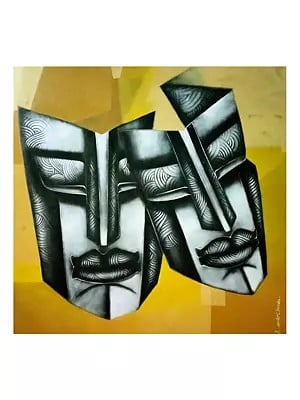 Double Face Modern Art | Acrylic On Canvas | By Samir Chanda