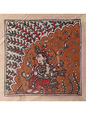 Devi Sit On Peacock - Mata Ni Pachedi | Madarpat Cotton | By Dilip Chitara