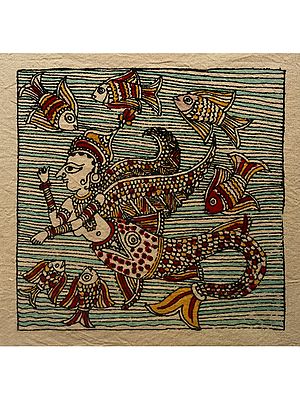 Goddess Fish - Mata Ni Pachedi | Madarpat Cotton | By Dilip Chitara