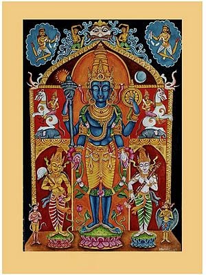 Lord Vishnu | Watercolor On Paper | By Yubraj
