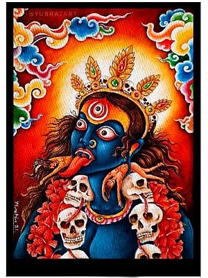 Kali Mata | Watercolor On Paper | By Yubraj