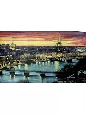 Night View Of Paris | Oil On Canvas | By Jolly Agarwal
