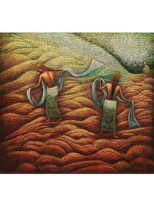 Farming Women | Oil On Canvas | By Dinesh Gain