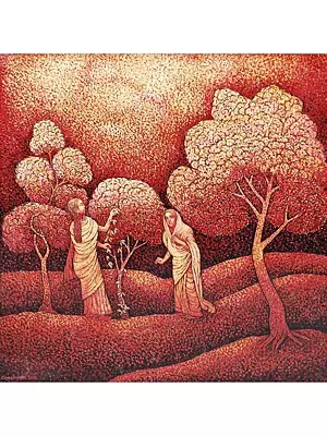 Conversation Of Women | Oil On Canvas | By Dinesh Gain