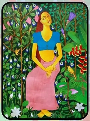 Seclusion Of Lady | Acrylic On Canvas | By Pramod Neelakandan
