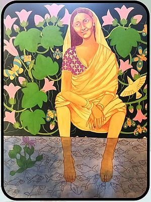 Loneliness Of A Girl | Acrylic On Canvas | By Pramod Neelakandan