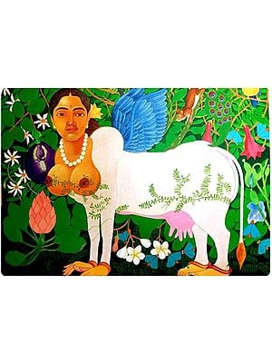  Kamadhenu The Goddess | Acrylic On Canvas | By Pramod Neelakandan