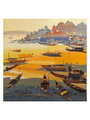 Varanasi : Bank Of River | Acrylic On Canvas | By Hari Dhongade