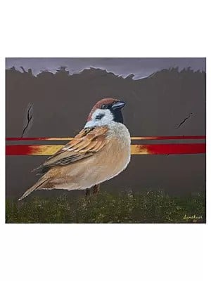 The Last Sparrow | Oil And Acrylic On Canvas | By Sanskaar Singh