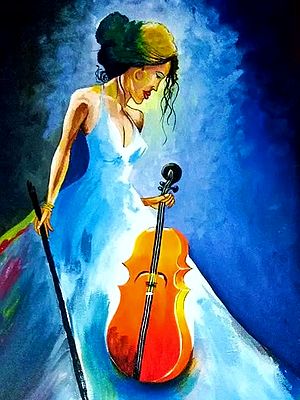Musician Girl - My Passion | Acrylic On Canvas | By Kashiram Kharde