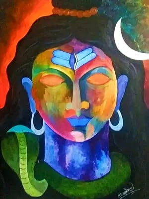 Shankara - The Shiva | Acrylic On Canvas | By Kashiram Kharde