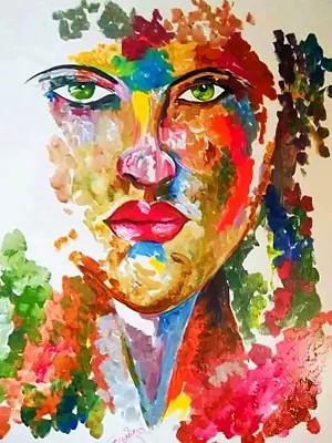 Abstract Of Dream Girl | Acrylic On Canvas | By Kashiram Kharde
