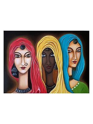 Indian Village Women | Oil On Canvas | By Dinesh Kumar