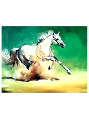 Horse Running In The Desert | Oil On Canvas | By Dipa Talukder