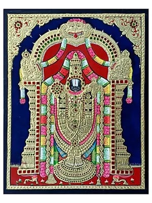 Tirupati Balaji Tanjore Painting | Traditional Colors with 22K Gold