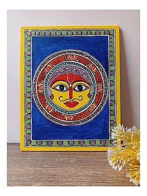 Madhubani Sun Painting | Acrylic on Canvas | By Rina Patwa