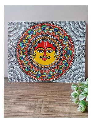 The Sun - Mithila Art | Acrylic on Canvas | By Rina Patwa