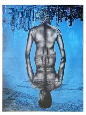 The Reflection | Charcoal And Acrylic On Canvas | By Ramesh Talabathula