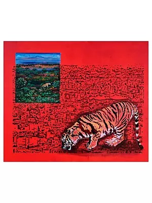 A Hungry Tiger | Acrylic On Canvas | By Ramesh Talabathula
