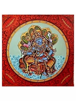 Chaturbhuja Lord Vishnu | Acrylic On Canvas | By Ramesh Talabathula