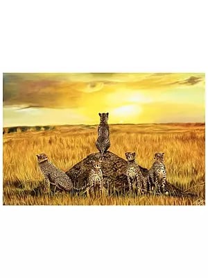 Cheetah Coalition  | Acrylic On Canvas | By Deeksha Chauhan