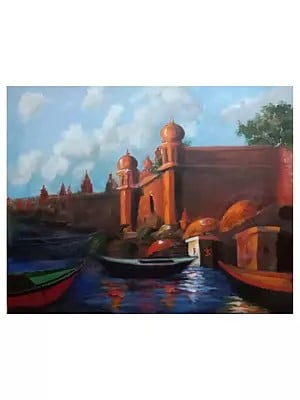 The Ghat Of Chet Singh | Acrylic On Canvas | By Raj Kumar Singh