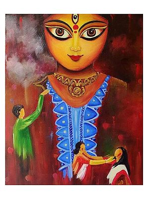 Maa Durga | Oil On Canvas | By Namrata Dey